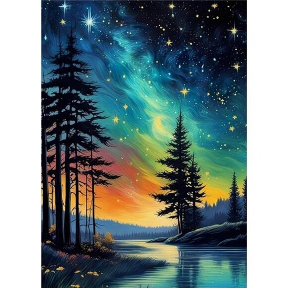 Tree Star Diamond Art Painting Kits for Adults，Full Drill Diamond Dots Paintings - Picture 7 of 7